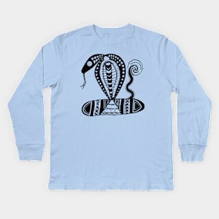 Tribal Cobra Snake Kids Long Sleeve T-Shirt